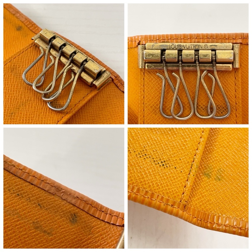 Louis Vuitton orange epi leather four key ring wallet case vintage - Picture 8 of 11